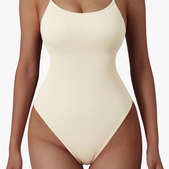 NWOT Cream Ribbed Bodysuit - Picture 1 of 8